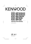 Kenwood KDC-MP3036 CD Player User Manual