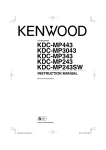 Kenwood KDC-MP243SW Car Stereo System User Manual