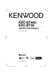 Kenwood KDC-BT40U Car Stereo System User Manual