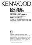 Kenwood KAC-X520 Stereo Amplifier User Manual