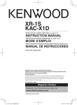 Kenwood KAC-X1D Stereo Amplifier User Manual