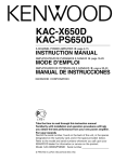 Kenwood KAC-PS650D Stereo Amplifier User Manual