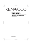Kenwood KAC-6402 Car Stereo System User Manual
