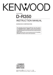 Kenwood D-R350 CD Player User Manual