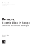 Kenmore Electric Range Range User Manual