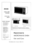 Kenmore 88329 Microwave Oven User Manual