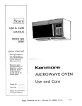 Kenmore 85941 Microwave Oven User Manual