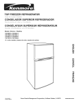 Kenmore 596.53469300 Refrigerator User Manual