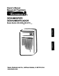 Kenmore 580.53509 Dehumidifier User Manual