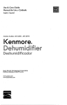 Kenmore 407.52501 Dehumidifier User Manual