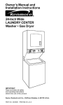 Kenmore 3405594 Washer/Dryer User Manual