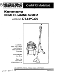 Kenmore 175.869039 Vacuum Cleaner User Manual