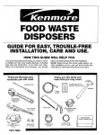 Kenmore 17568563 Garbage Disposal User Manual