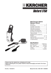 Karcher 1750 Pressure Washer User Manual