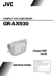 JVC GR-AX930U Camcorder User Manual