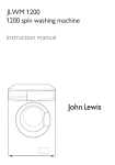 John Lewis JLWM 1200 Washer User Manual