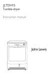 John Lewis JLTDH15 Clothes Dryer User Manual