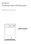 John Lewis JLTDC12 Clothes Dryer User Manual