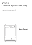 John Lewis JLTDC10 Clothes Dryer User Manual