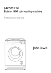 John Lewis JLBIWM1401 Washer/Dryer User Manual