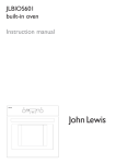 John Lewis JLBIOS601 Oven User Manual