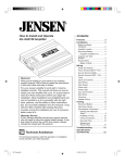 Jensen XA2150 Car Amplifier User Manual