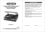 Jensen JTA230 Turntable User Manual