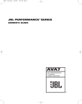 JBL AVA7 Stereo Amplifier User Manual