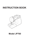 Janome JP760 Sewing Machine User Manual