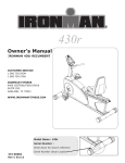 Ironman Fitness 430r Home Gym User Manual