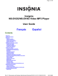 Insignia NS-DV2G MP3 Player User Manual