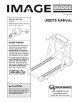 Image 850SE Treadmill User Manual