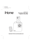 iHome iH12 Clock Radio User Manual