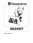 Husqvarna 8024ST Snow Blower User Manual