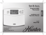 Hunter Fan 44377W Thermostat User Manual