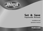 Hunter Fan 44360 Thermostat User Manual