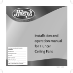 Hunter Fan 42606-01 Fan User Manual