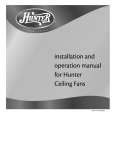 Hunter Fan 41923 Fan User Manual