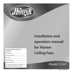 Hunter Fan 23347 Fan User Manual