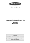 Hotpoint EV302X Ventilation Hood User Manual
