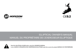 Horizon Fitness CE9.2 Elliptical Trainer User Manual