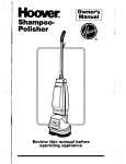 Hoover cleaner Carpet Cleaner User Manual