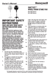 Honeywell HS1665 Fan User Manual