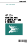 Honeywell HR230 Ventilation Hood User Manual