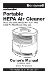 Honeywell 18150 Series Air Cleaner User Manual