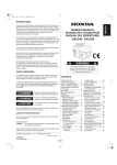 Honda Power Equipment GXV390 Automobile Parts User Manual