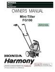 Honda Power Equipment FG100 Tiller User Manual