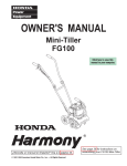 Honda Power Equipment FG100 Tiller User Manual
