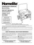 Homelite UT905011 Portable Generator User Manual