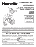 Homelite UT80516 Pressure Washer User Manual